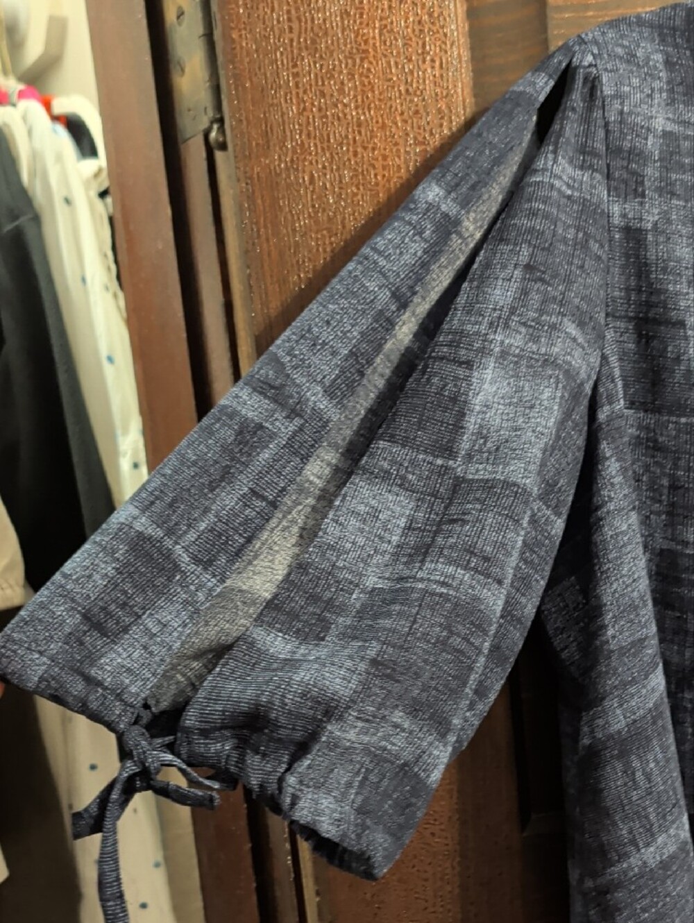 Women's Navy Check Midi Dress - Classic Boatneck - Picture 2 of 3